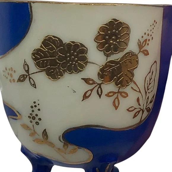 Japan demitasse Blue and Gold Floral Teacup Set - Picture 9 of 16